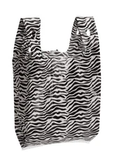 SSWBasics Small Zebra Print Plastic T-Shirt Bags - Disposable Shopping Bags