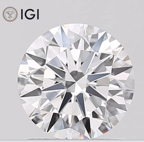 IGI Certified Lab Grown HPHT Diamond Round Cut 0.27 Ct D Color VS1 Clarity Stone - Afbeelding 1 van 14
