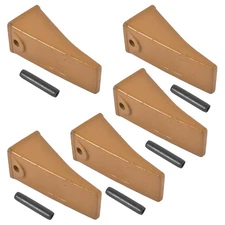 5 Pack X156L Dirt Teeth Bucket Teeth Long with 5 Pack P156 Roll Pins Alloy Steel