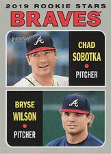 2019 Topps Heritage #172 Braves 2019 Rookie Stars (Chad Sobotka / Bryse Wilson)