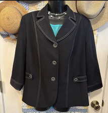 TanJay Womens Black Button Front Lined Blazer...