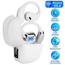 Wireless V5.4 Open Ear Earbuds with Earhook LED Display Charging Case IPX5 Wa...