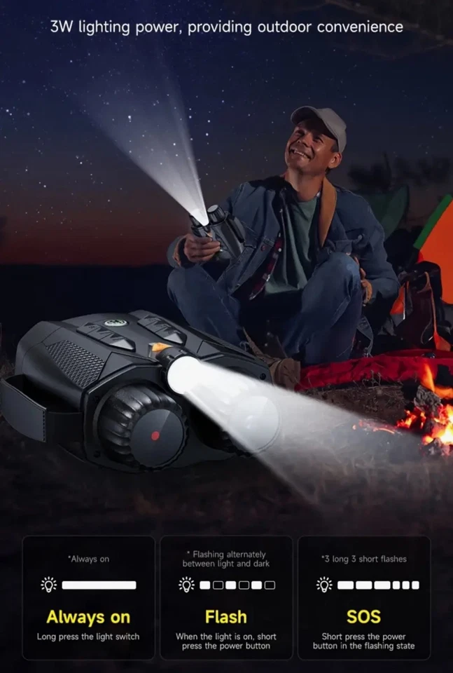 Binocolo digitale 48mp 1080 Visore Notturno 5x Digitale Infrarossi 800mt Caccia - Immagine 2 di 4