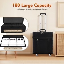 Optical Frame Bag Box Organizer Display Case for 180 Pair Eyeglasses Trolley