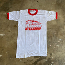 70s DEADSTOCK VINTAGE PUMA SNEAKER BRAND RINGER TEE T-SHIRT MEN SZ S ADIDAS NIKE