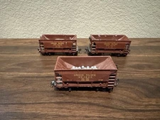 3 AHM HO Scale Union Pacific (UP) Ore Cars with Extra Weight & Kadee Couplers