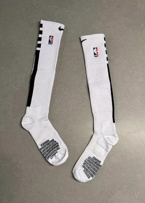 #ad Nike NBA Authentics White amp; Black Knee Highs Scrunchies $25.75