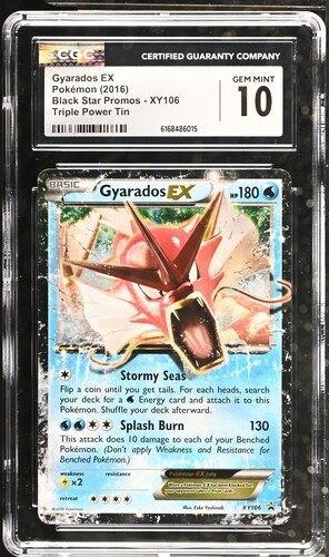CGC 10 GYARADOS EX #XY106 Black Star Promo TRIPLE POWER TIN 2016 Pokemon POP 18!