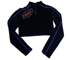 NWT Boy London Velvet Long Sleeve Crop Sweatshirt Black Women  s M