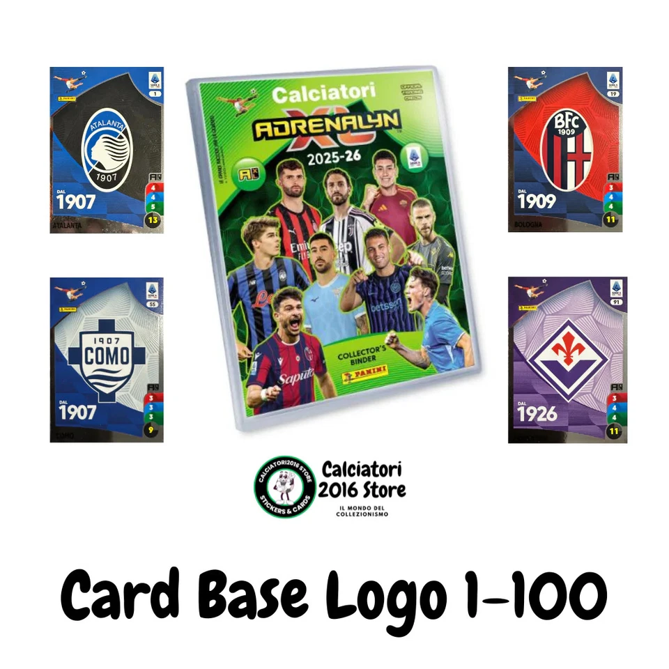 Panini Calciatori Adrenalyn XL 2025-26 card base logo a scelta N. 1-100