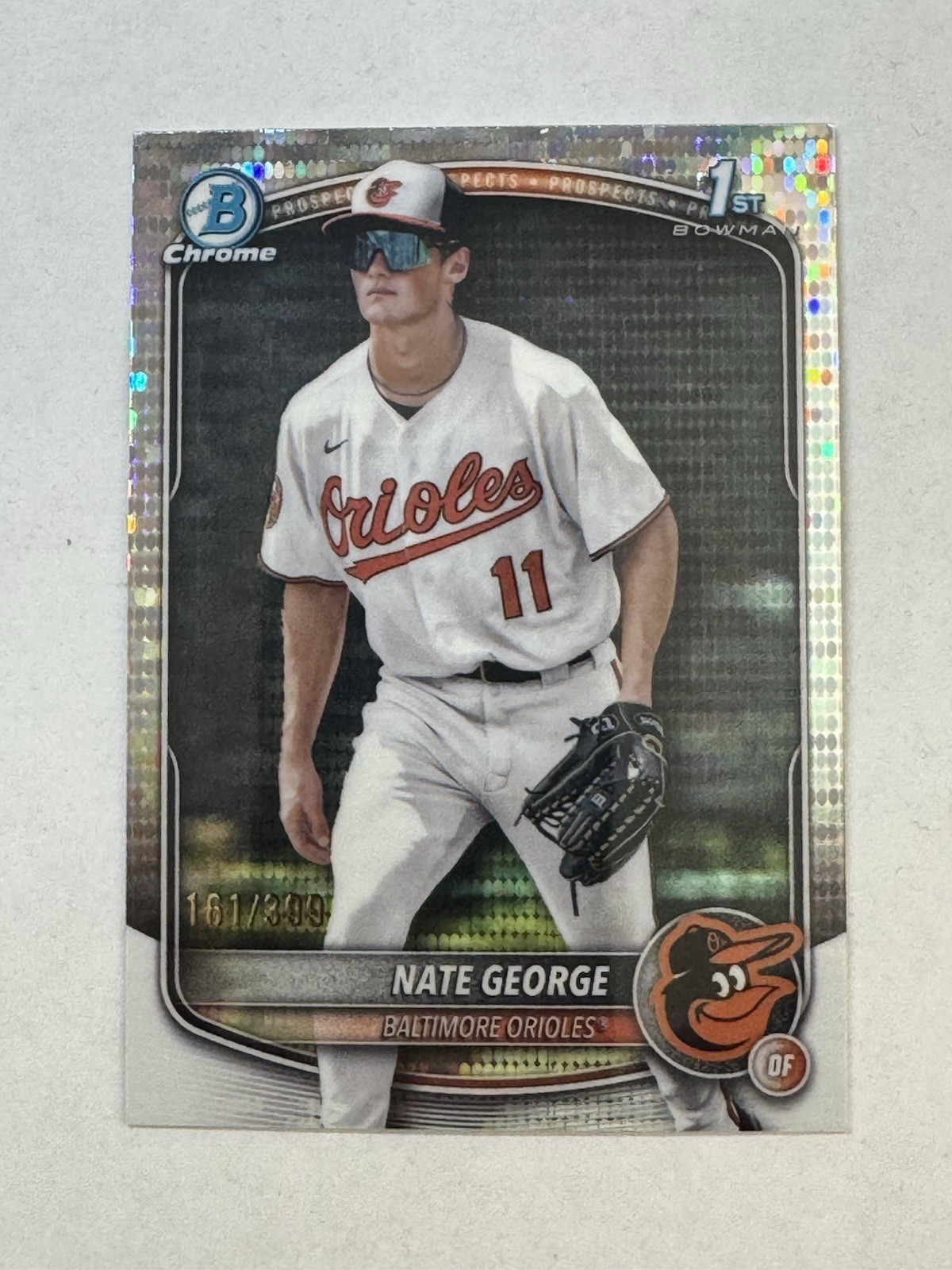 2025 Bowman Chrome Nate George 1st Pulsar Refractor 161/399 #BCP-184