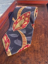 VTG Errenno Milano Floral Tie 100 Italian Silk USA Blue Red Gold 3 5/8   58  