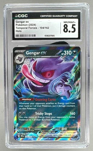 7005 Gengar ex 2024 Pokemon Temporal Forces #104 Holo CGC 8.5