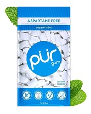 PUR Xylitol Chewing Gum PEPPERMINT 55 Pieces, 1 Pack  Sugarless Vegan Pure