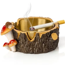 Ashtray for Weed Smokers,Hedgehog Mushroom Cute Cigar Ashtray Outdoors with S...