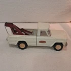 Tonka Vintage Diecast Metal Tow Truck White Red with Red Crane Collectible Toy