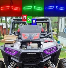 JHB Pair Remote APP RGB Color LED Headlight Halo Rings for RZR 900 1000 XP TURBO