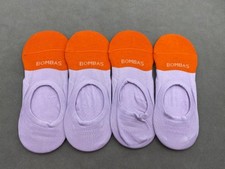 4 pairs BOMBAS Lightweight No Show Socks Women's Size Med 8-10.5 Red Purple