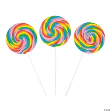 4" Jumbo Swirl Fruit-Flavored Lollipops on 7" Stick - 6 Pc #13724448