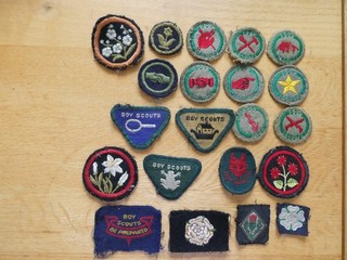 21 Vintage or Old Scout Cloth / Woven Badges Various