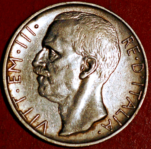Italia 10 liras 1927 Vittorio Emanuele III KM# 68,1 - Imagen 2 de 2