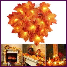 2/3/6M Christmas Decoration Artificial Maple Leaf Leaves LED Light String