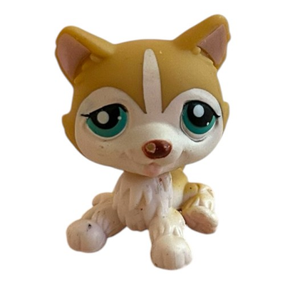 #ad LPS Pets Around The World Husky #386 Littlest Pet Shop Light Brown Blue Eyes $9.95