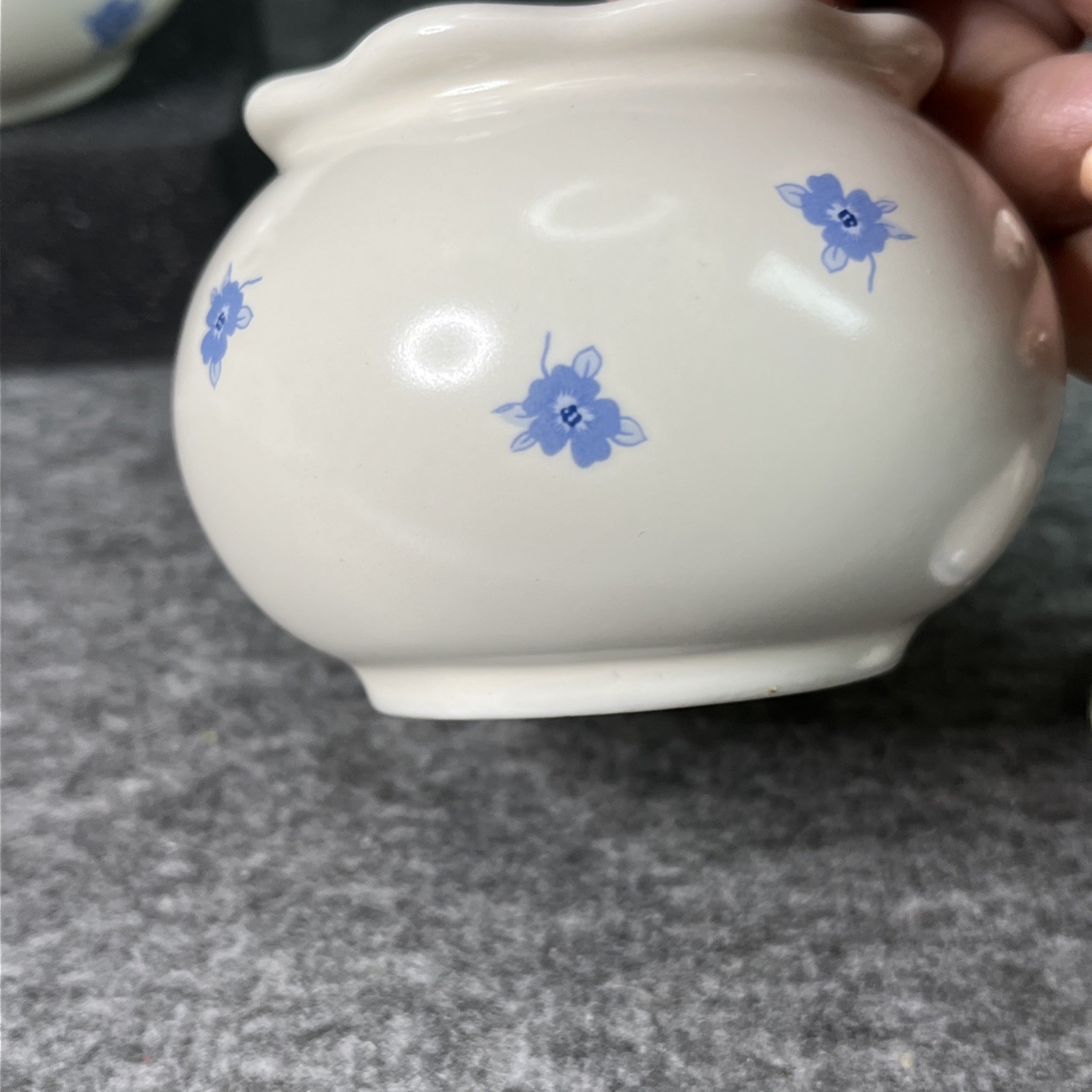 Crowning Touch Somerset Garden Creamer & Sugar Blue Roses 1980-90’s