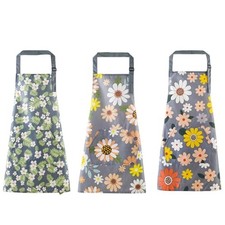 3 PCS Floral Aprons with Pockets, Womens Waterproof Apron with Adjustable Coo...