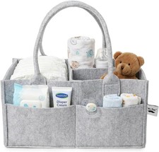 Diaper Caddy Organizer Portable Nursery Storage Basket with Handles and Pockets