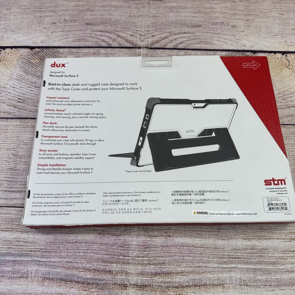 STM Dux Rugged Case for Microsoft Surface 3 (Black) STM-222-103J-01 NEW Open Box - Image 3 of 4
