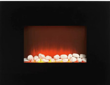 Beldray Pollensa Electric Wall Hung Fire 2kW Black LED Flame Effect with Pebbles