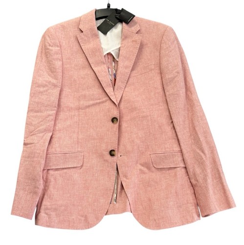 NEU Ted Baker London Herren Slim Leinen Baumwolle Anzug Rosa Gr. Sakko 36 Hose 30 - Bild 2 von 8
