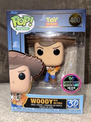 Funko Pop Digital Exclusive Toy Story Woody Red Pencil LE 1,839 Pieces In Hand - Image 1 of 4