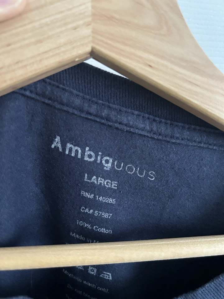 Ambiguous Men’s Large Blue Graphic Design Cotton T-shirt - Image 3 of 4