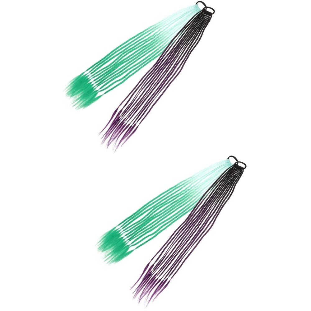 2 PCS Braid Extensions Synthetic Ponytail Hair Tie Faux Scrunchie eBay