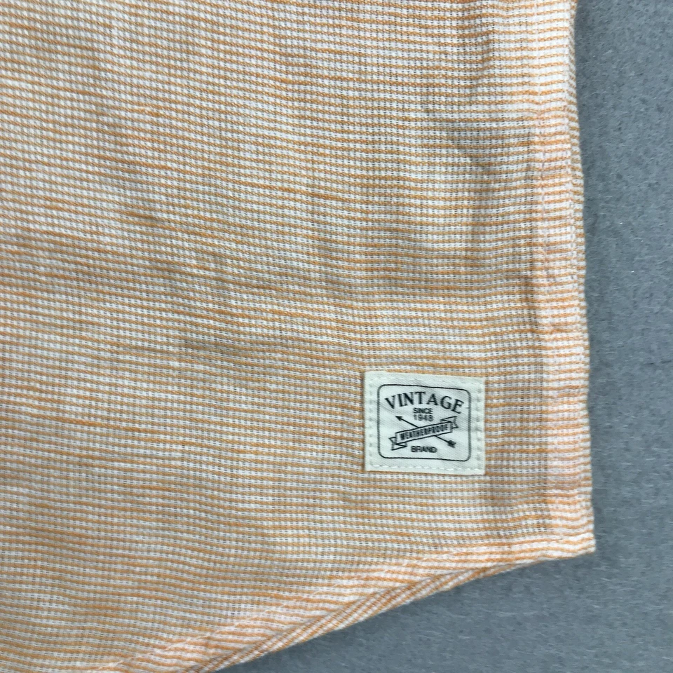 Weatherproof Shirt Mens XL Orange Washable Linen Button Up Short Sleeves NWT - Image 3 of 4