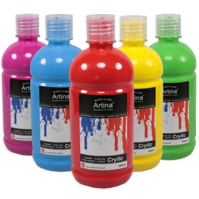Acrylfarben Crylic von Artina in 500 ml Tuben - Acrylfarbe/Malfarbe f. Künstler