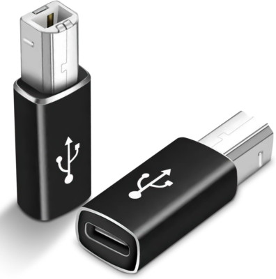 USB B to USB C Adapter (2 Pack) USB-C Female to Printer Male Converter USB Type 