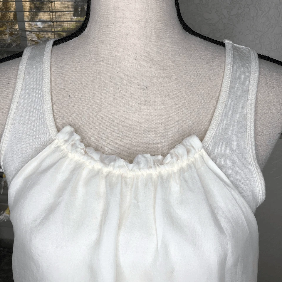 Club Monaco Cream Silk Chiffon Overlay Top - Image 2 of 4