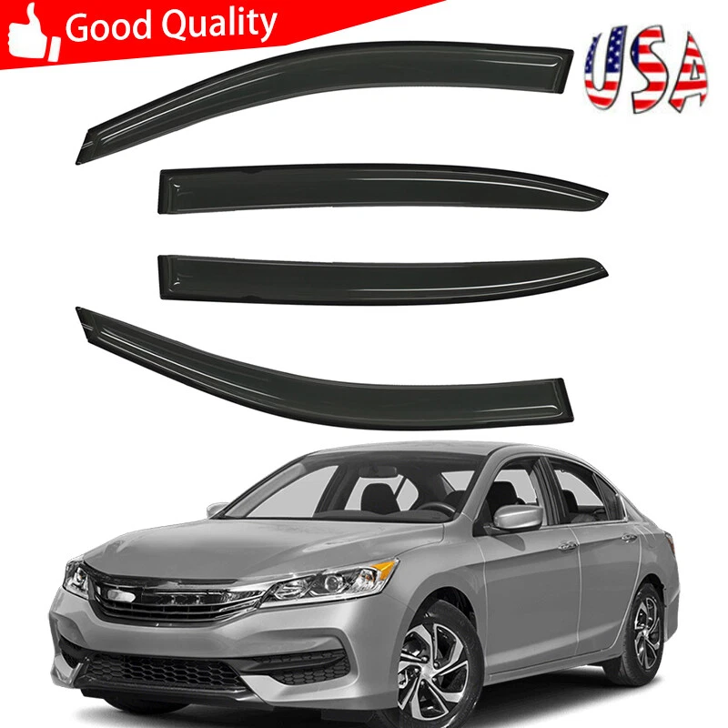 Window Visors Wind Sun Deflector Rain Guards Vent For Honda Accord Sedan 2013-17 Foto 2 de 4