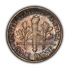 1964 10c Roosevelt Silver Dime - Vibrant Target Toning - SKU-Y6122