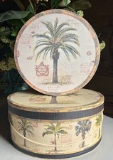  2002 CHAD BARRETT Signed Tri Coastal Design SET/2 Nesting Storage/Hat Boxes