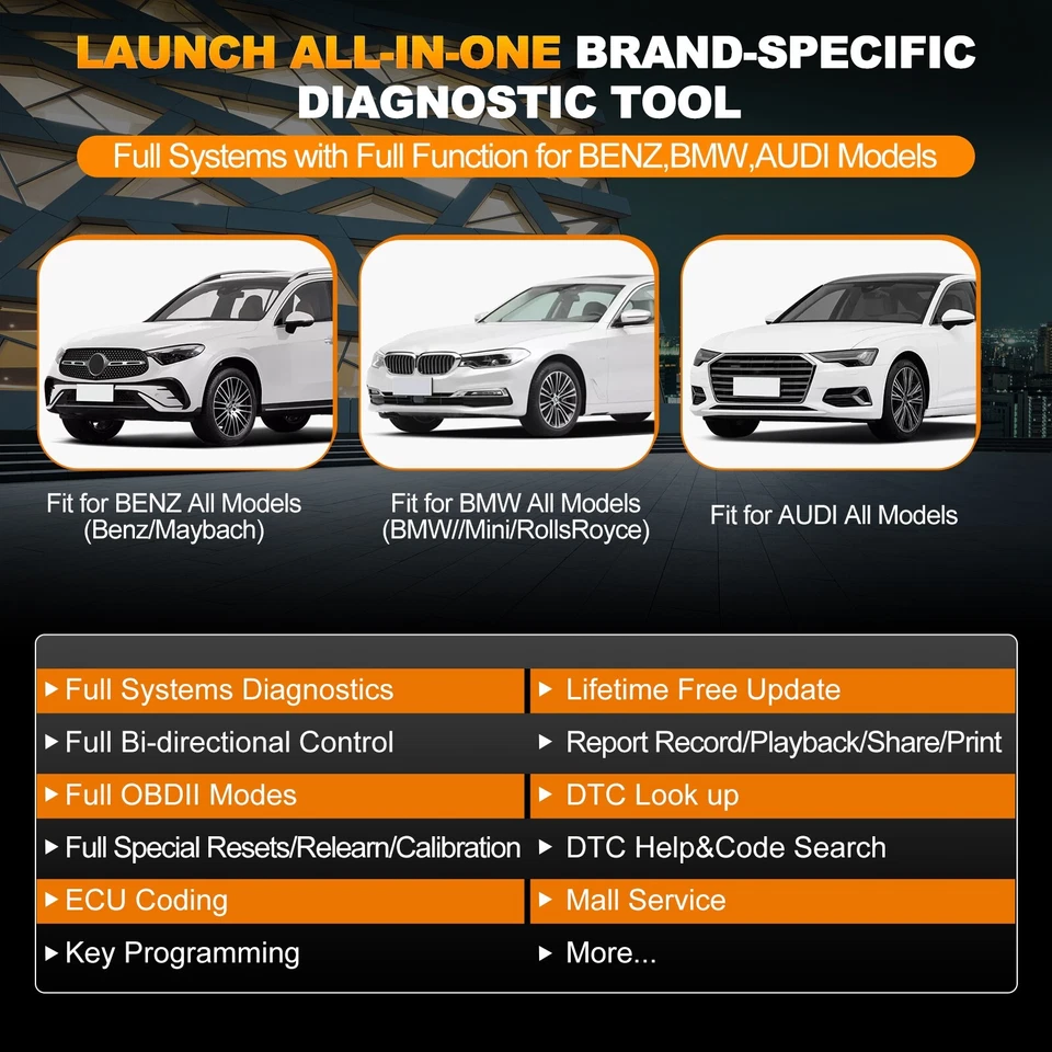 2025 LAUNCH X431 Creader Elite 2.0 BBA OBD2 Scanner for BMW Mercedes-Benz Audi Foto 3 de 4