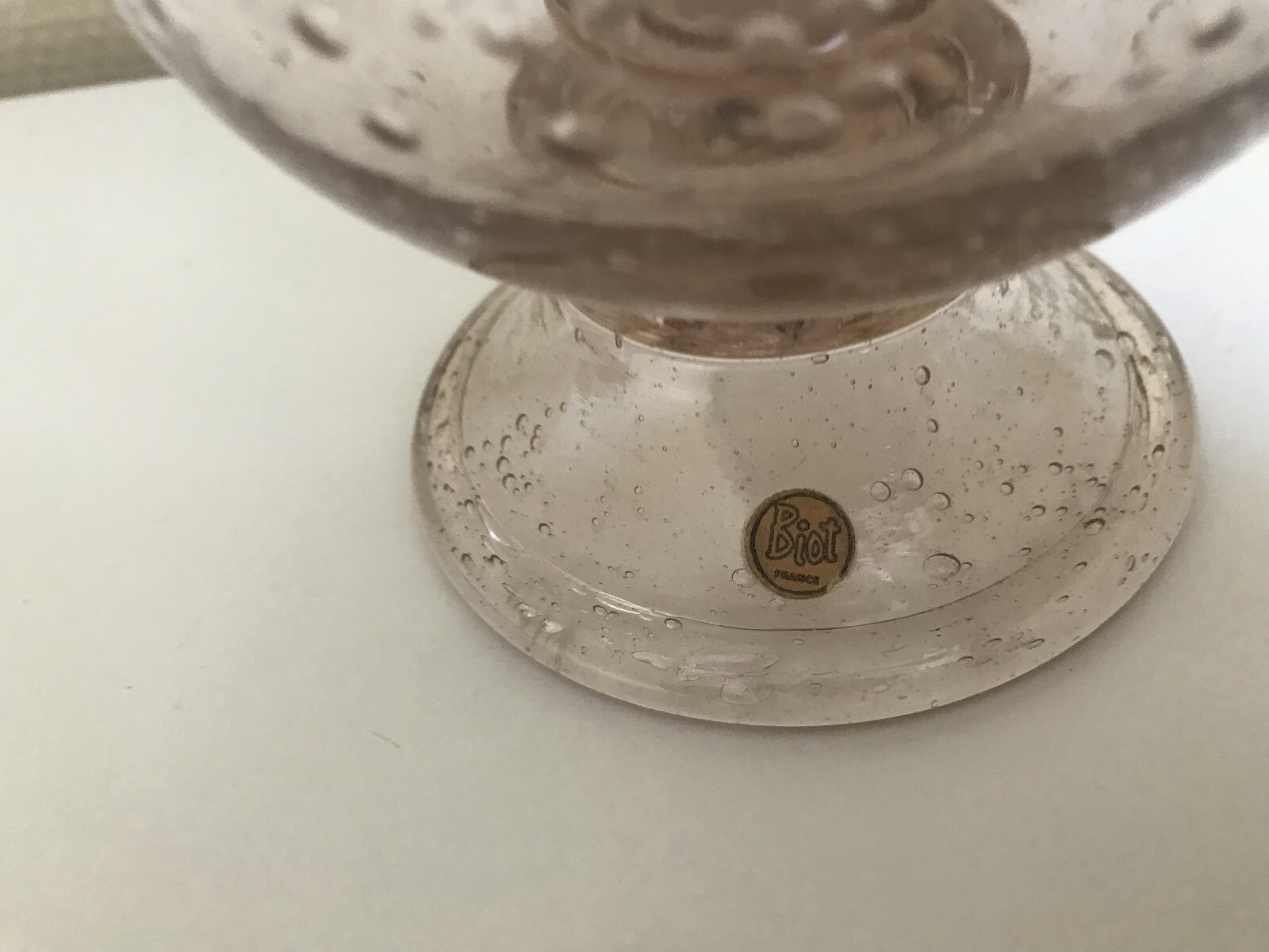 Lot De 6 Verres Ballon Style BIOT - Bullé Rose - Verrerie Vintage