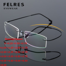 Rimless Metal Alloy Square Reading Glasses For Men Lightweight Glasses Reader
