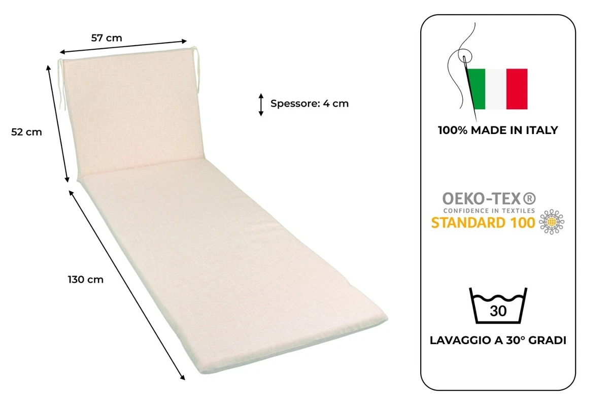 Ferocity Cuscini Per Sedie Giardino 130x50x5 Cm - 2 Parti (schienale 80cm, Sedile 50cm) - Palm Dark