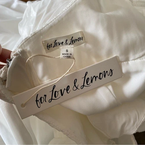 $349 NWT For Love And Lemons Whipped Cream Taffeta Maxi Dress Sz Small