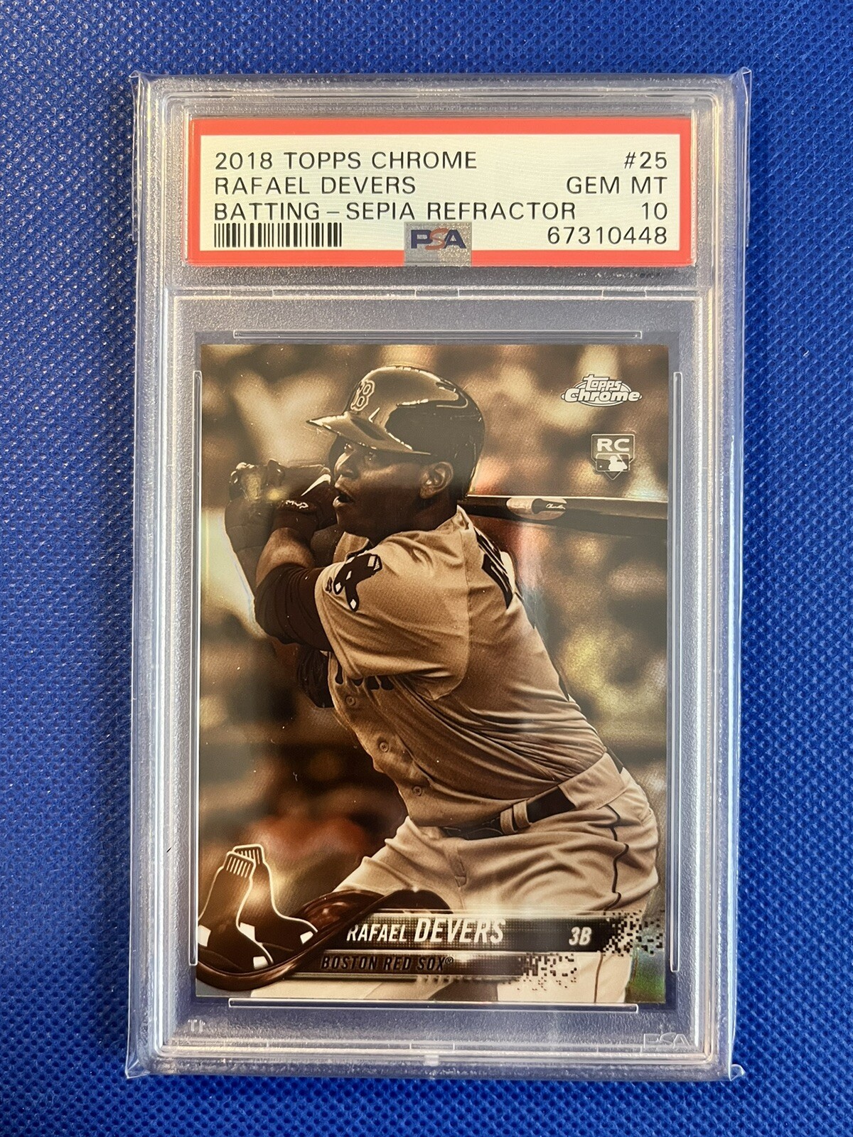 🔥💎RAFAEL DEVERS 2018 Topps Chrome Sepia Refractor #25 PSA 10 GEM MINT