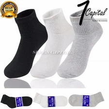 3 6 12 Dozen Pairs Diabetic Mens Womens Ankle Health Circulatory Cotton Socks 